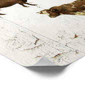 Zuivelachtige Koe  stijl Oude Rustige Koeien Poster (Hoek)