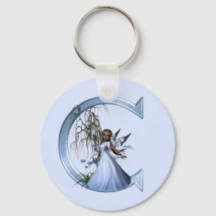 Zuivelblauw Monogram C Sleutelhanger