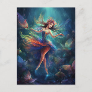 Zuiveldansen over waterfantastische kunst briefkaart
