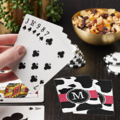 Zuivelkoeienpatroon met rode monogram speelkaarten (Insitu)