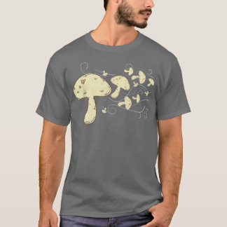 Zuivelpaddenstoelen met vleugelkatoenkern t-shirt