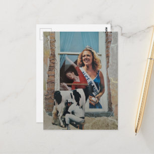 Zuivelprinses Alice Unieke Retro Collage  Briefkaart