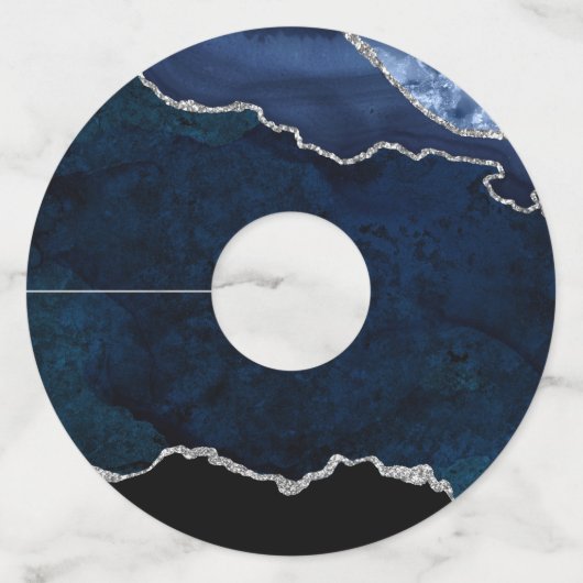 Zuiver en zilverhoudend edelsteen wijnglaslabel (Achterkant)