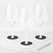 Zuiver en zilverhoudend edelsteen wijnglaslabel (Set)