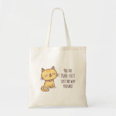 Zuiver gewoon de manier waarop je bent Cat Pun Tote Bag (Voorkant)