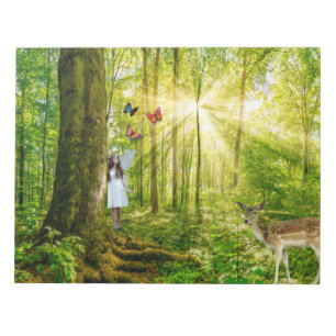 Zuiver in het magische bos met Bambi en vlinder Notitieblok