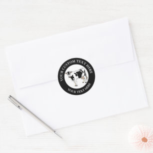 Zuiver Koe Pictogram Logo Aangepast 1.5 Ronde Sticker