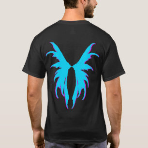 Zuiver ontwerp 2-vleugels - Licht blauw/Roze omtre T-shirt