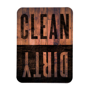 zuiver   Vuile vaatwasser Gestresseerd hout Magneet