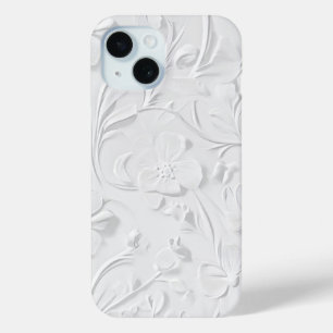 Zuiver Wit Embossed Floral iPhone Case