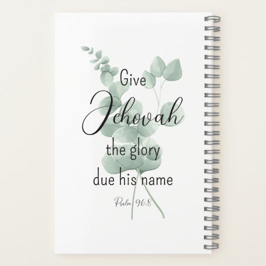 Zuivere aanbidding 2-zijdig Notitieboek Eucalyptus (Achterkant)