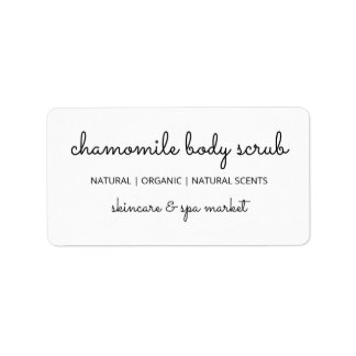 Zuivere minimalistische lichaamscrubproductlabels etiket