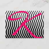 ZUIVERE WAVES MONOGRAM, zwart-wit roze Visitekaartje (Achterkant)