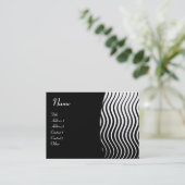 ZUIVERE WAVES MONOGRAM, zwart-wit roze Visitekaartje (Staand voorkant)
