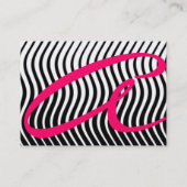ZUIVERE WAVES MONOGRAM, zwart-wit roze Visitekaartje (Achterkant)