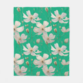 Zuiverheid van witte bloemen fleece deken (Voorkant)