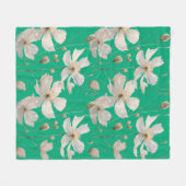 Zuiverheid van witte bloemen fleece deken (Voorkant (Horizontaal))
