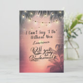 Zul je mijn bruidsmeisje Zomer Palm Trees Lights z Kaart (Staand voorkant)