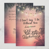 Zul je mijn bruidsmeisje Zomer Palm Trees Lights z Kaart (Voorkant / Achterkant)