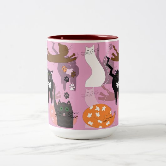 Zulke verschillende katten. tweekleurige koffiemok (Center)