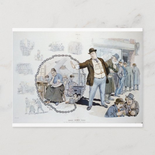 Zullen vrouwen stemmen? briefkaart (Voorkant)