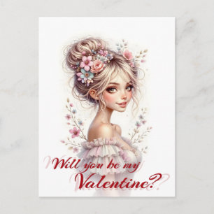 Zult Je Mijn Valentijn Zijn – Romantische Kunstpri Briefkaart