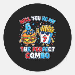 Zult jij mijn 6 7 zes zeven perfecte combinatie gr ronde sticker