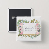 Zult u BRIDESMAID EREJUFFROUW BLOEMENMEISJE zijn Vierkante Button 5,1 Cm (Voorkant /achterkant)