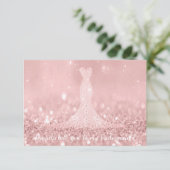 Zult u bruidsmeisje glitter rode boon diamant jurk kaart (Staand voorkant)