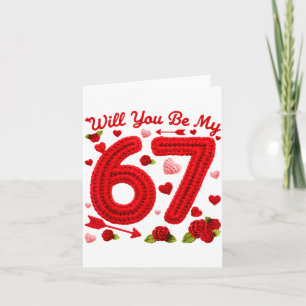 Zult U Mijn 67 Grappige Valentijn Bloemige 67 Zes Kaart