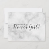 Zult u mijn bloemenmeisje zijn? Elegant marmeren s Kaart (Voorkant)