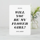 Zult u mijn bloemenmeisje zijn? Moderne tekst uitn Kaart (Staand voorkant)