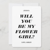 Zult u mijn bloemenmeisje zijn? Moderne tekst uitn Kaart (Voorkant)