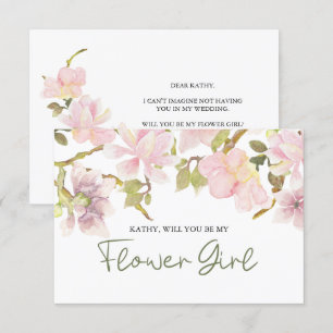 Zult u mijn bloemenmeisje zijn Roze Blush Magnolia