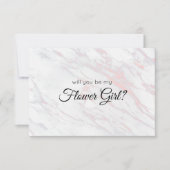 Zult u mijn bloemenmeisje zijn Roze en grijs marme (Voorkant)