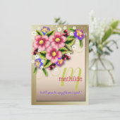 Zult U Mijn Bloemenmeisje Zijn Sierlijke Bloemige Kaart (Staand voorkant)