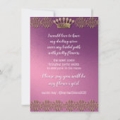 Zult U Mijn Bloemenmeisje Zijn Sierlijke Bloemige Kaart (Achterkant)