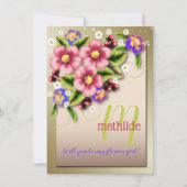 Zult U Mijn Bloemenmeisje Zijn Sierlijke Bloemige Kaart (Voorkant)