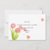 Zult u mijn bloemenmeisje zijn Zachte Roze Tulpen (Achterkant)