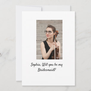 Zult u mijn bruidsmeisje foto elegante moderne  kaart