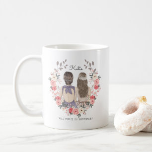 Zult u mijn bruidsmeisje/getuige voorstel zijn koffiemok