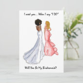 Zult u mijn bruidsmeisje kaart zijn- (Staand voorkant)
