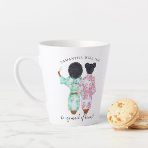 Zult u mijn bruidsmeisje zijn? latte mok