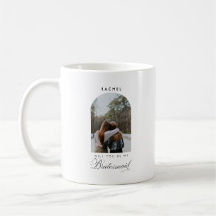 Zult u mijn bruidsmeisje zijn Minimalistisch fotos Koffiemok