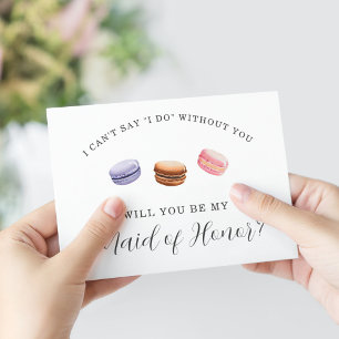 Zult u mijn getuige zijn? Franse Macaron Kaart