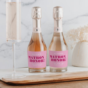 Zult U Mijn Getuige Zijn Roze Bach Sparkling Wijnetiket