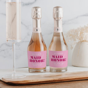Zult U Mijn Getuige Zijn Roze Bach Sparkling Wijnetiket