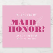 Zult U Mijn Getuige Zijn Roze Bach Sparkling Wijnetiket (Enkel label)