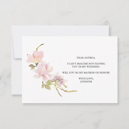 Zult u mijn getuige zijn Roze Blozend Magnolia (Achterkant)