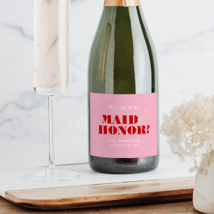 Zult u mijn getuige zijn Vette Roze & Rood Sparkling Wijnetiket